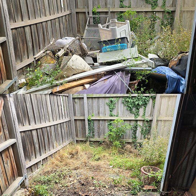Pile of green waste and garden cuttings ready for removal in Melbourne