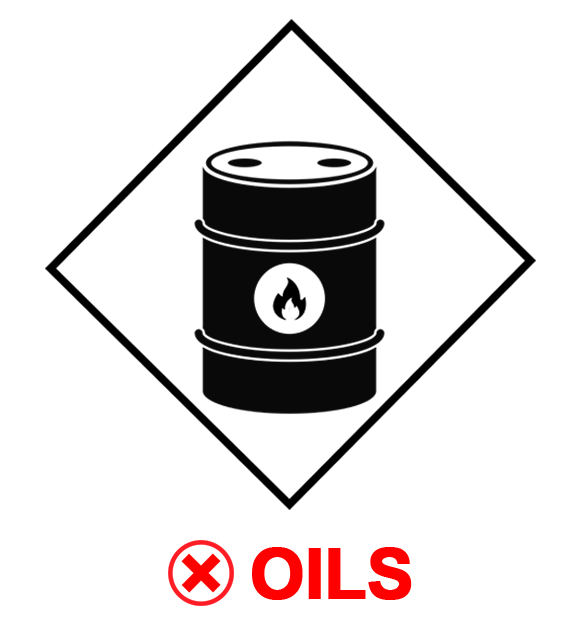 Oil and chemical drums not accepted