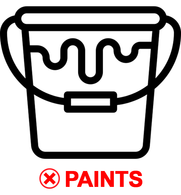Paint and solvents not accepted