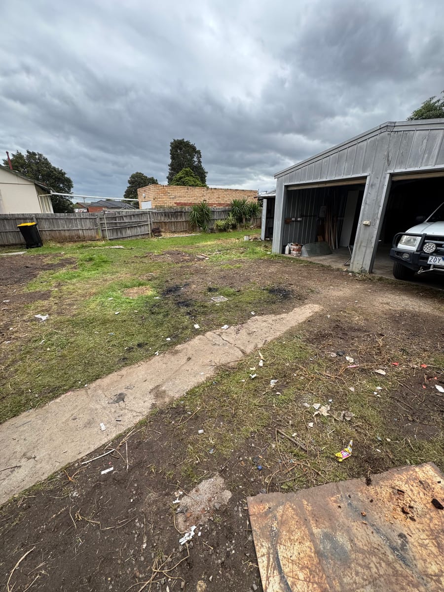 Cleared backyard and shed area after rubbish removal in Melbourne