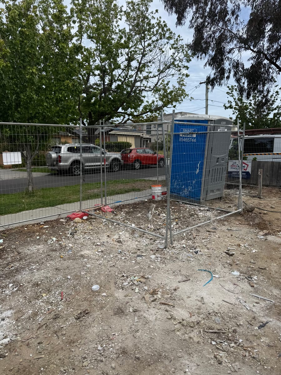 Cleared front yard after renovation rubble removal in Melbourne